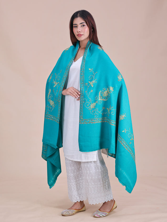 Women's Hand Embroidered Pure Wool Shawl