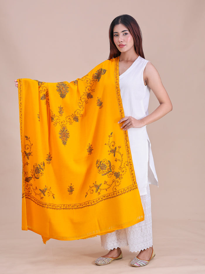 Women's Hand Embroidered Pure Wool Shawl
