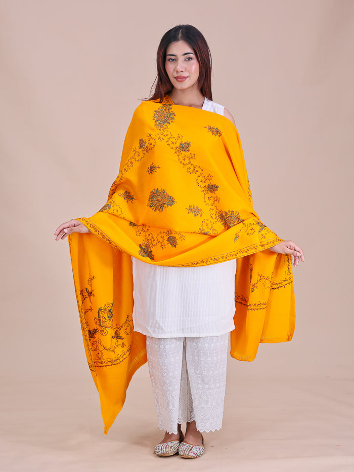 Women's Hand Embroidered Pure Wool Shawl