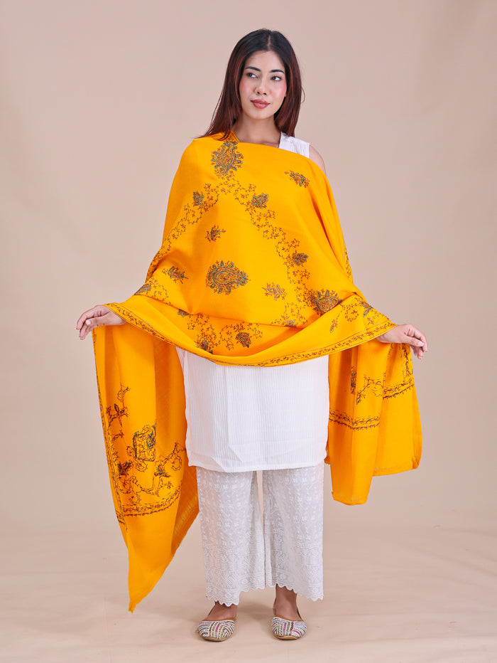 Women's Hand Embroidered Pure Wool Shawl