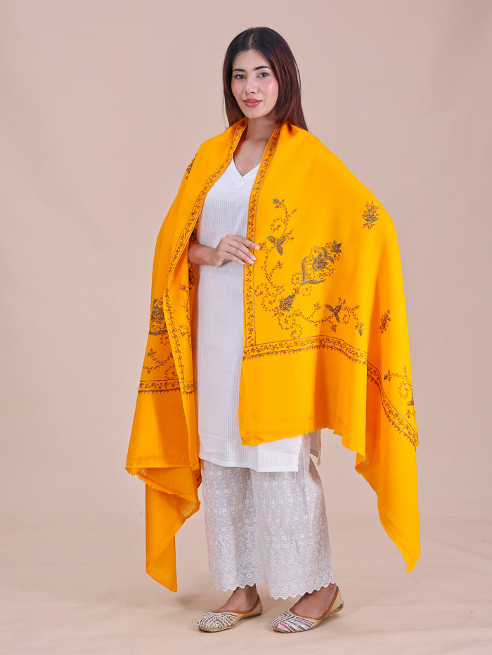 Women's Hand Embroidered Pure Wool Shawl