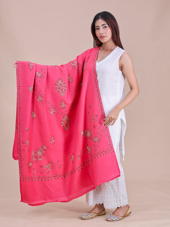 Women's Hand Embroidered Pure Wool Shawl