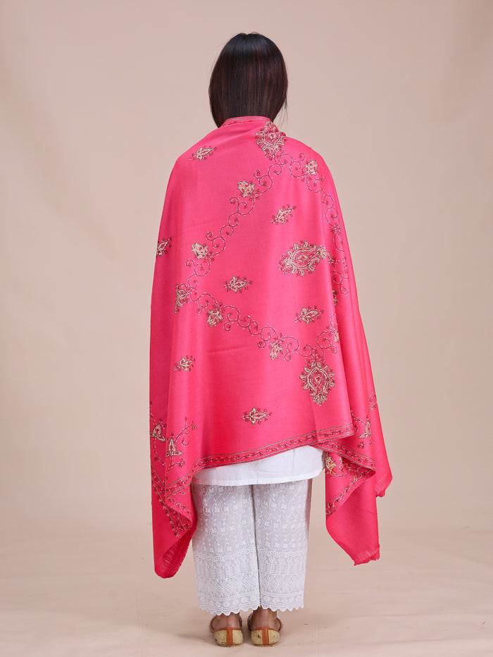 Women's Hand Embroidered Pure Wool Shawl
