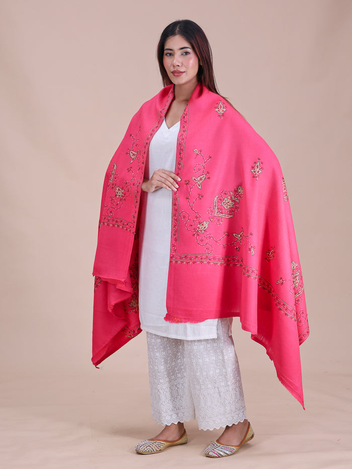 Women's Hand Embroidered Pure Wool Shawl