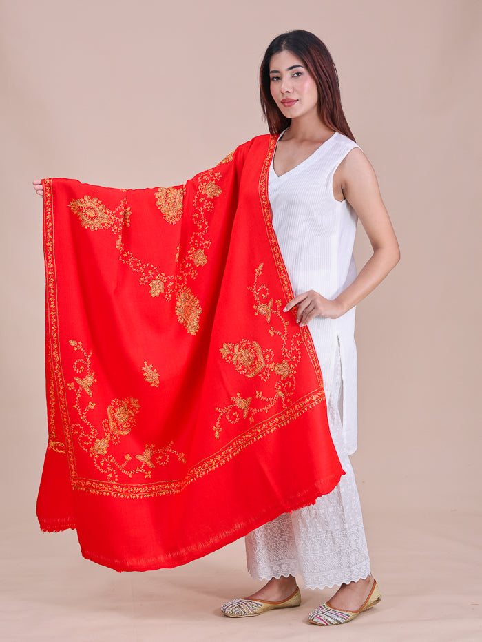Women's Hand Embroidered Pure Wool Shawl