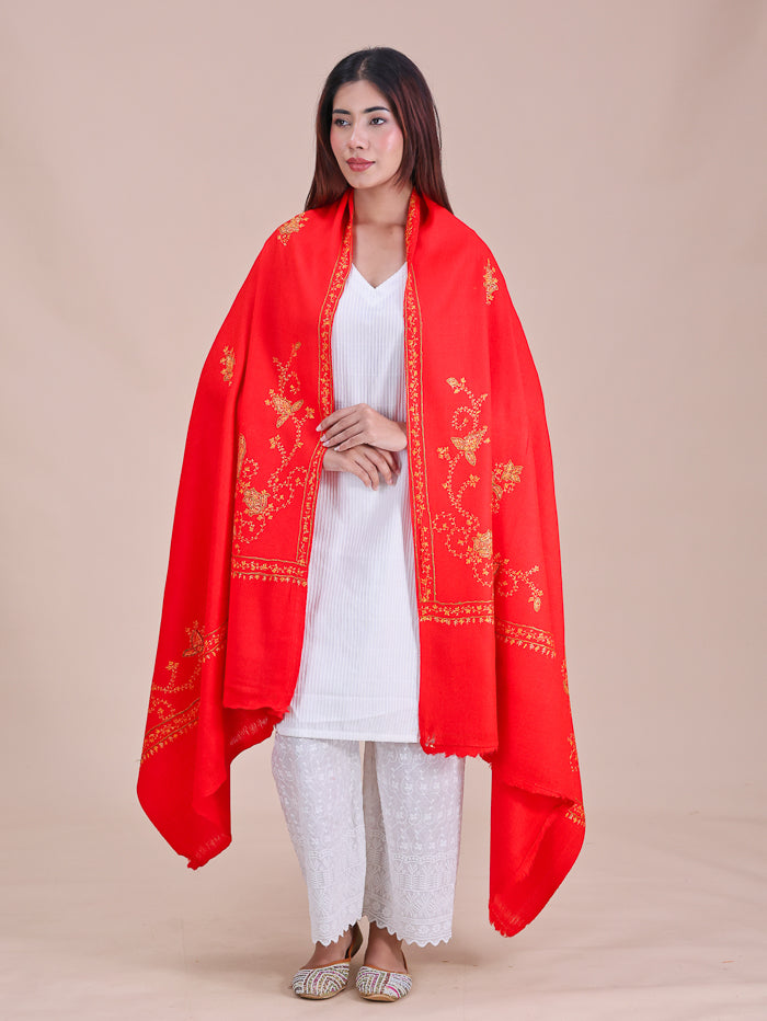 Women's Hand Embroidered Pure Wool Shawl