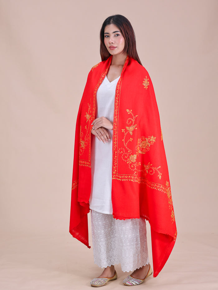 Women's Hand Embroidered Pure Wool Shawl