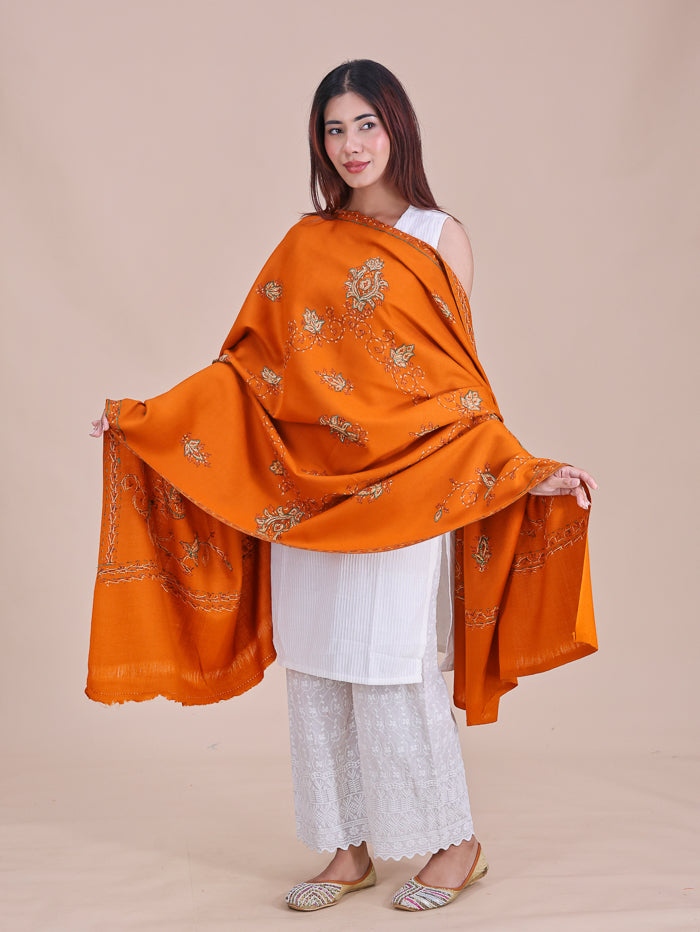 Women's Hand Embroidered Pure Wool Shawl