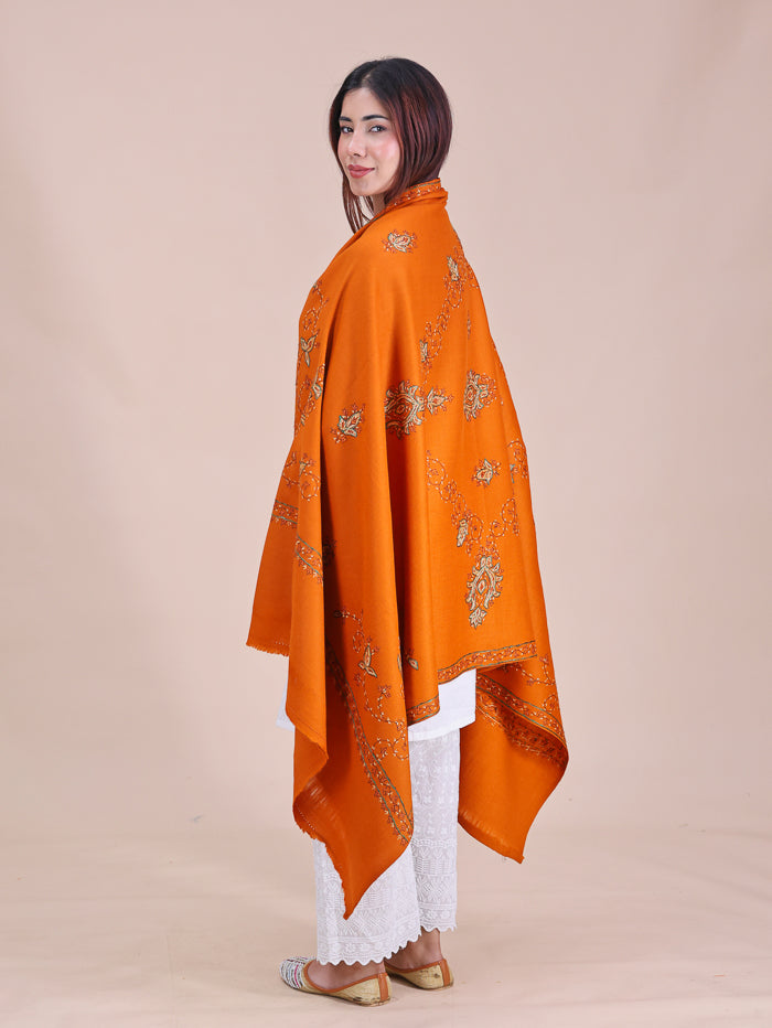 Women's Hand Embroidered Pure Wool Shawl