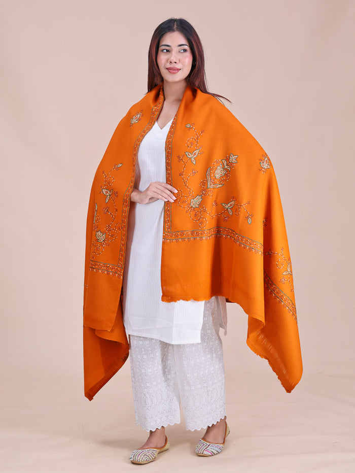 Women's Hand Embroidered Pure Wool Shawl