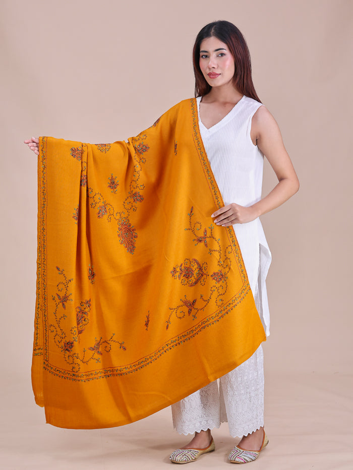 Women's Hand Embroidered Pure Wool Shawl