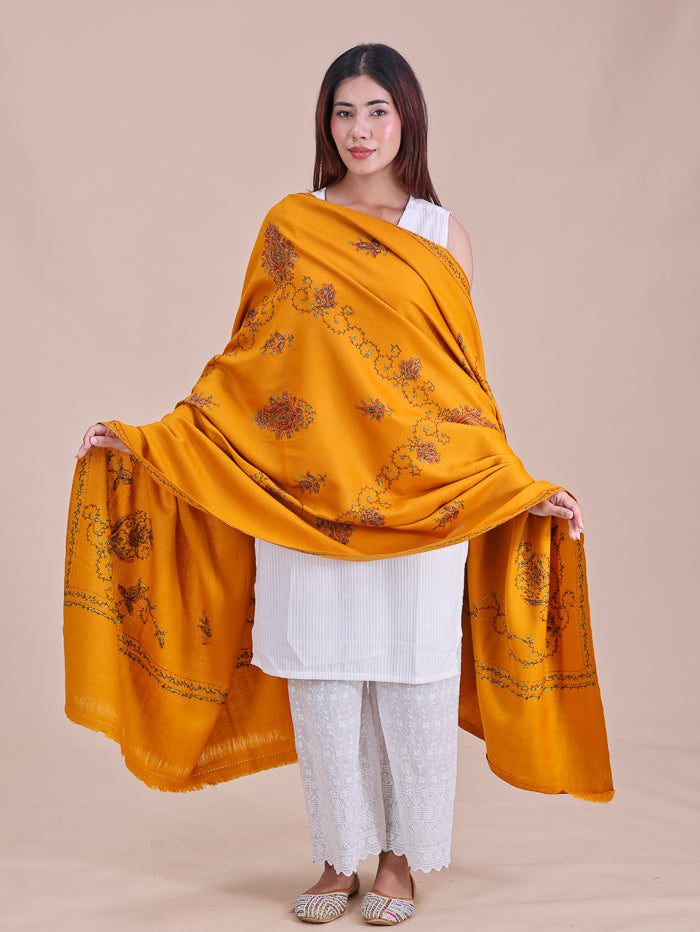 Women's Hand Embroidered Pure Wool Shawl