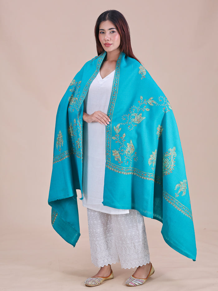 Women's Hand Embroidered Pure Wool Shawl