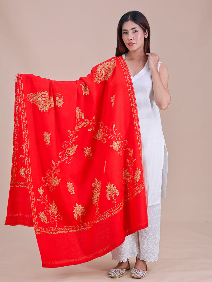 Women's Hand Embroidered Pure Wool Shawl