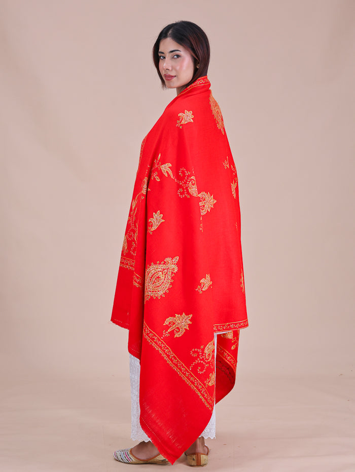 Women's Hand Embroidered Pure Wool Shawl