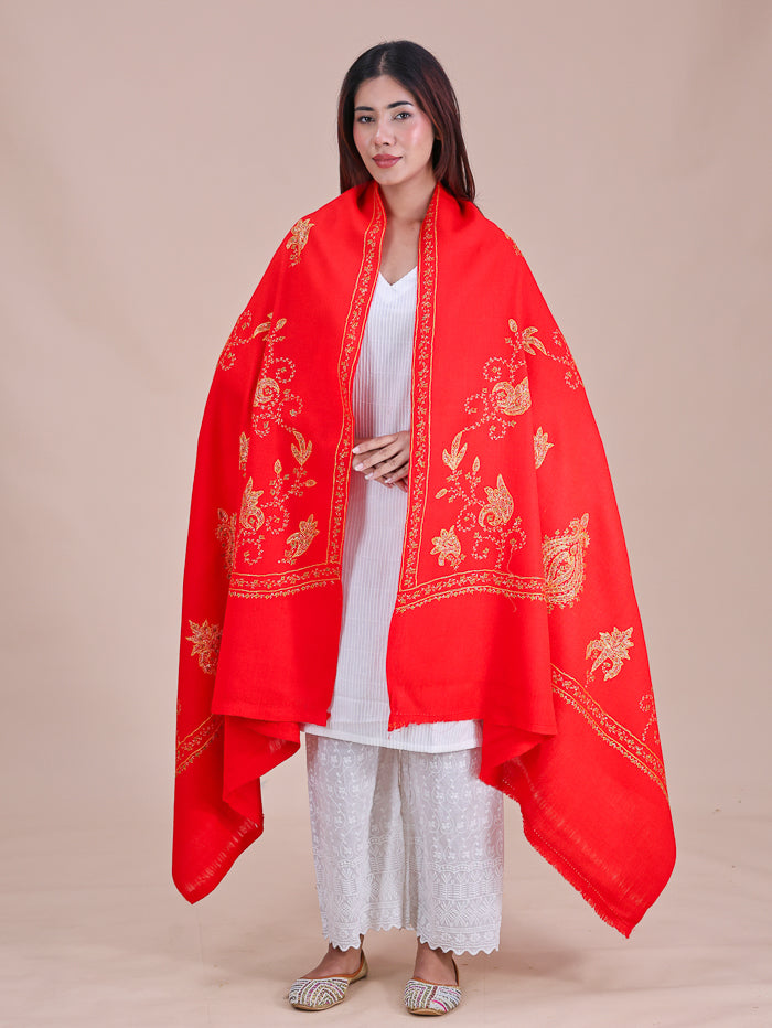 Women's Hand Embroidered Pure Wool Shawl