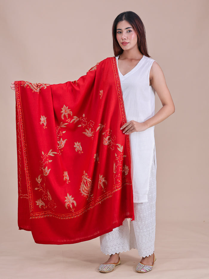 Women's Hand Embroidered Pure Wool Shawl