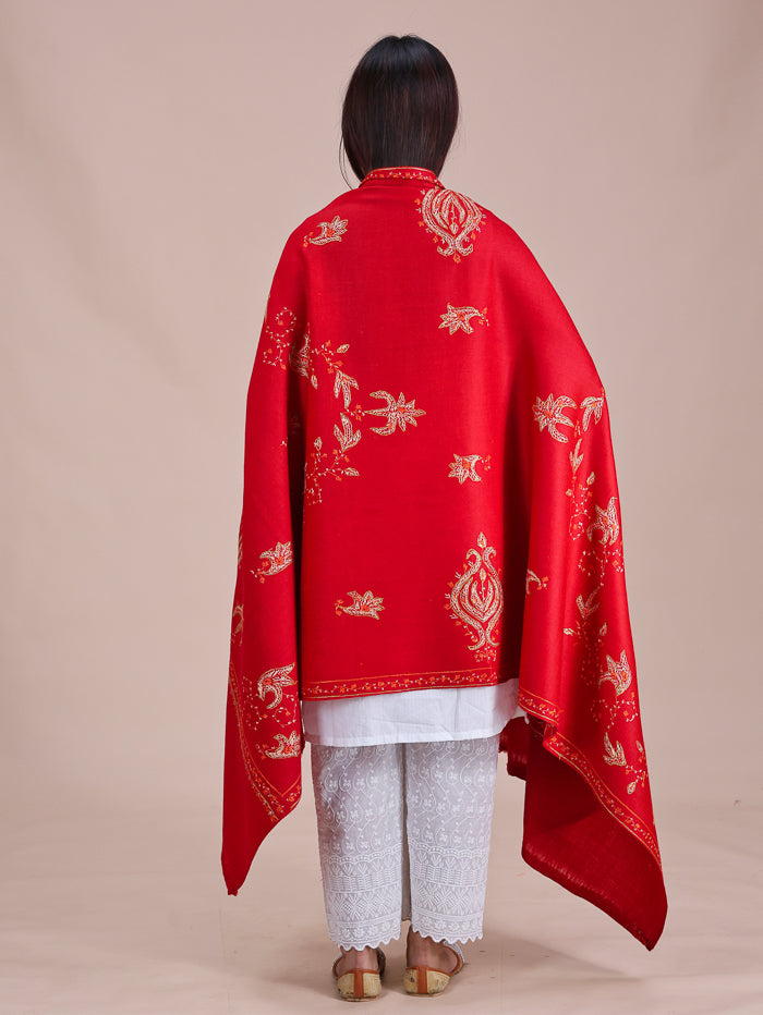 Women's Hand Embroidered Pure Wool Shawl