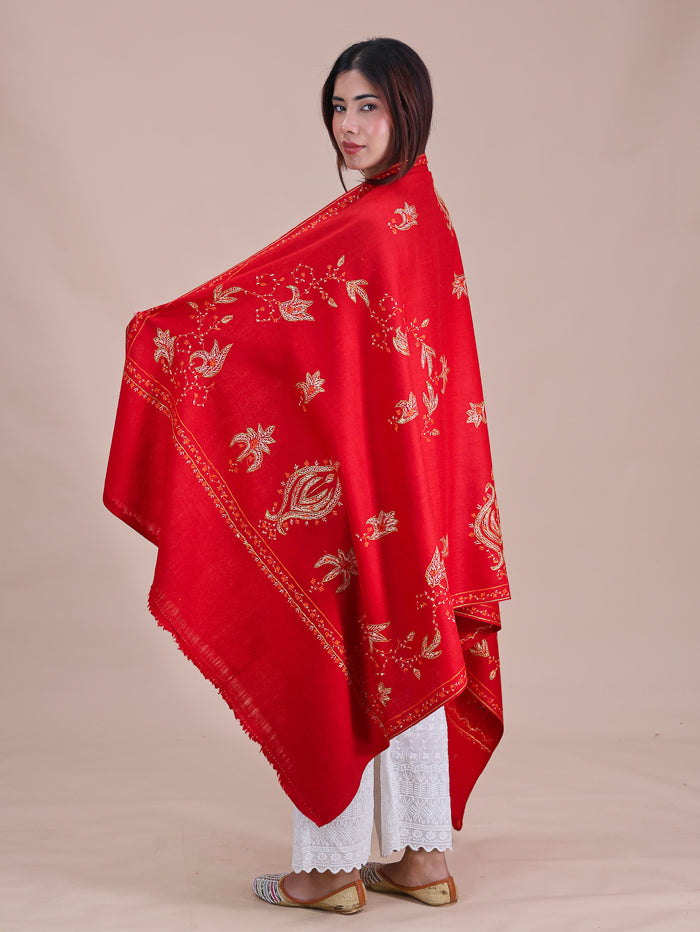 Women's Hand Embroidered Pure Wool Shawl
