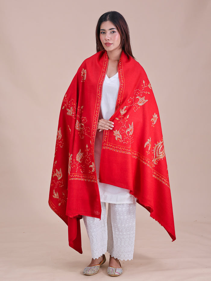 Women's Hand Embroidered Pure Wool Shawl