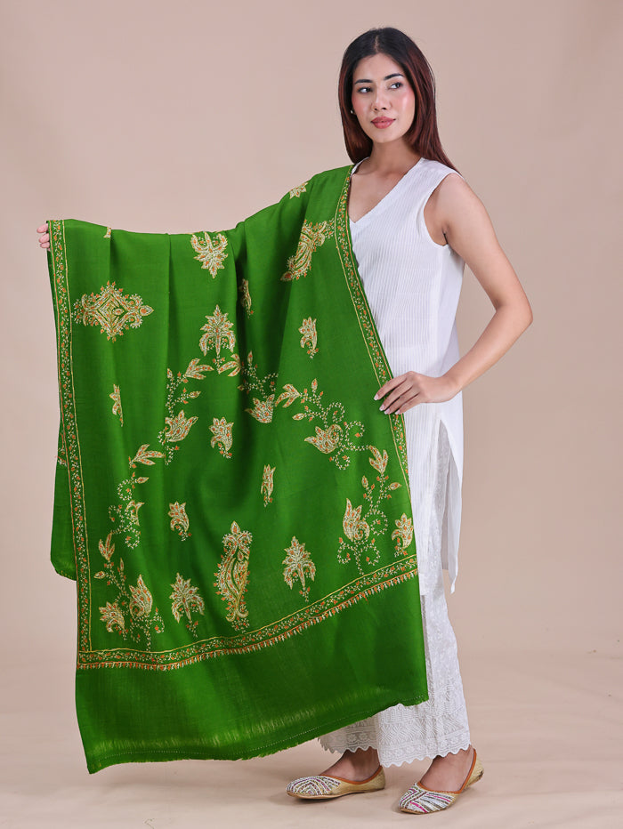 Women's Hand Embroidered Pure Wool Shawl