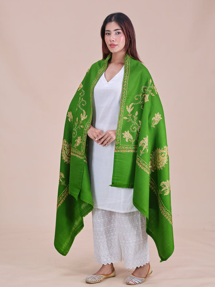 Women's Hand Embroidered Pure Wool Shawl