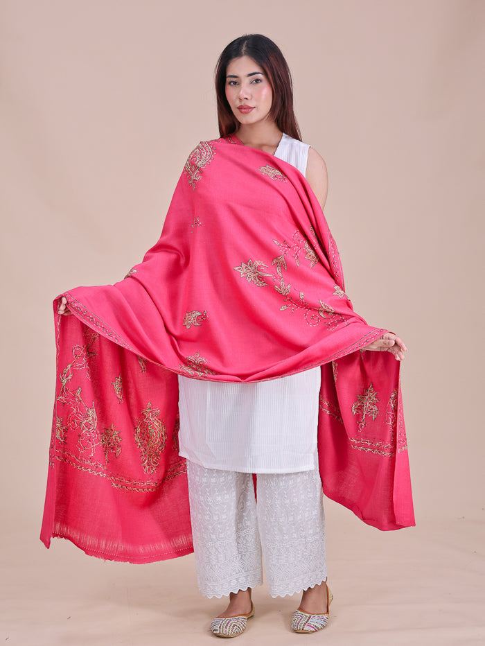 Women's Hand Embroidered Pure Wool Shawl