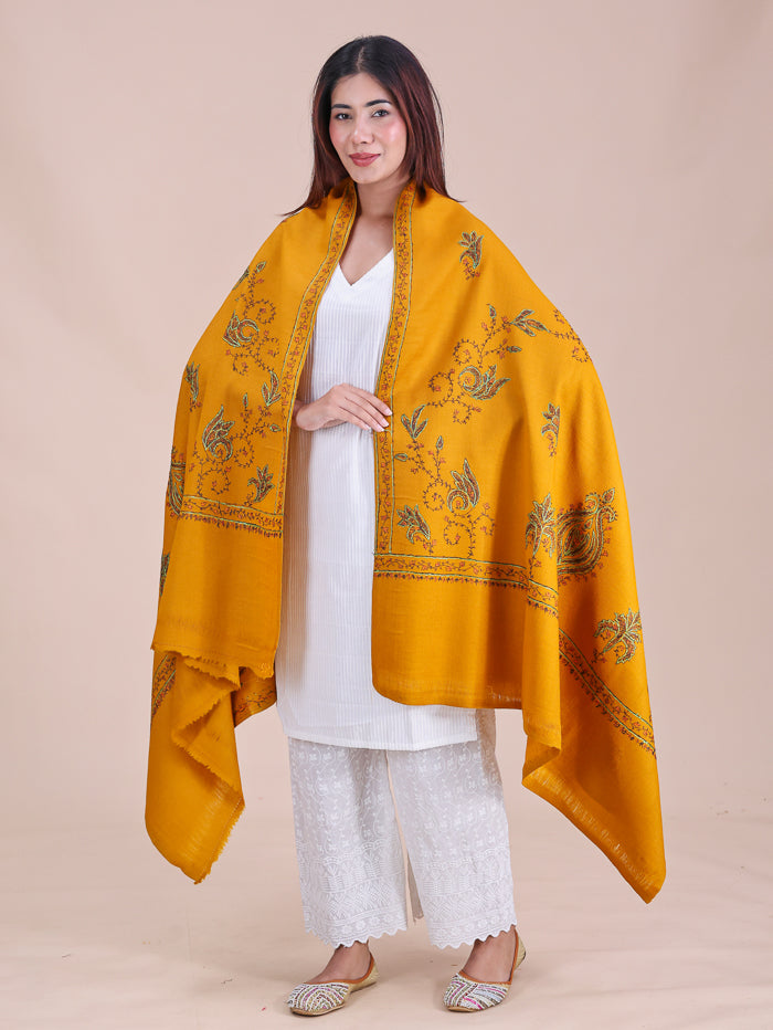 Women's Hand Embroidered Pure Wool Shawl