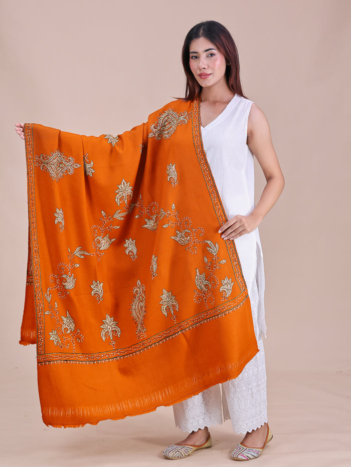 Women's Hand Embroidered Pure Wool Shawl