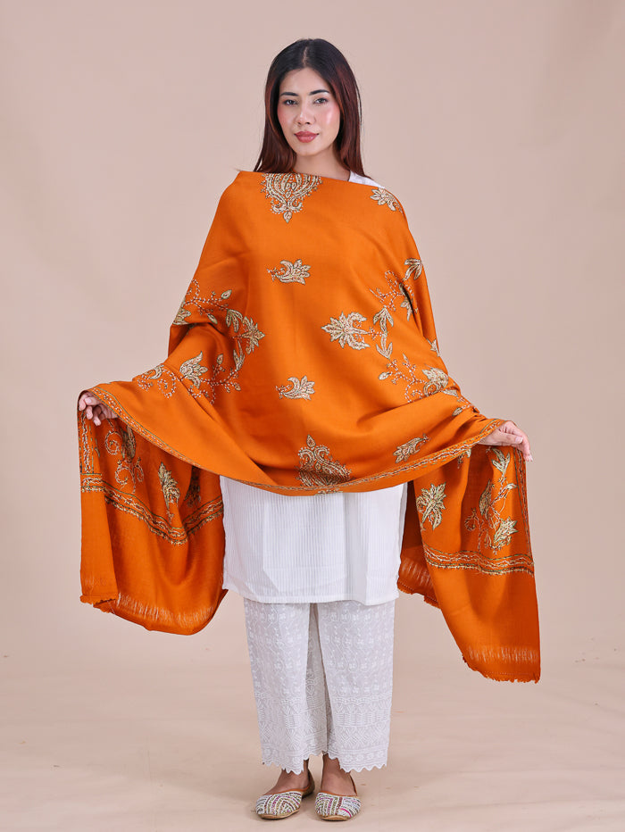 Women's Hand Embroidered Pure Wool Shawl