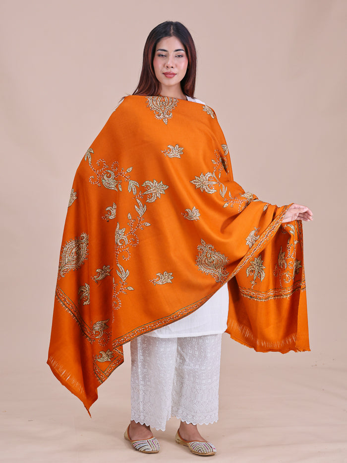 Women's Hand Embroidered Pure Wool Shawl