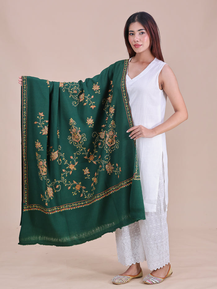 Women's Hand Embroidered Pure Wool Shawl