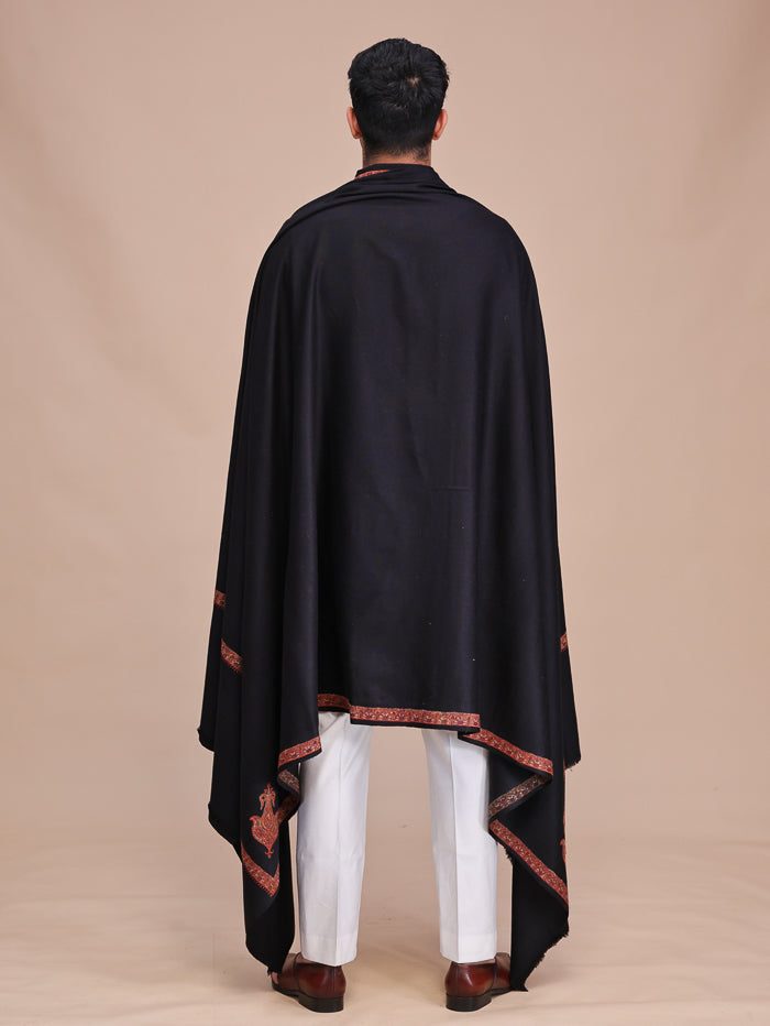 Men's Kashmiri Embroidered Wool Shawl