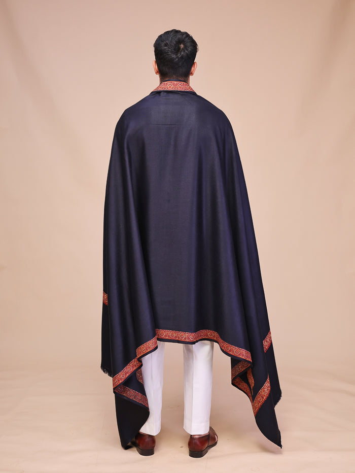 Men's Kashmiri Embroidered Wool Shawl