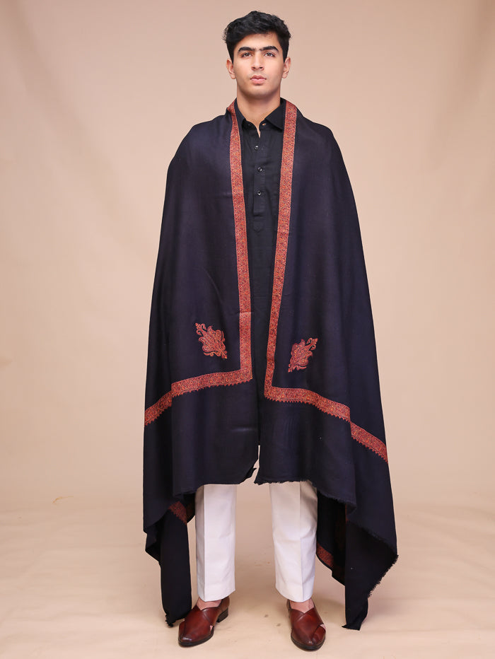 Men's Kashmiri Embroidered Wool Shawl