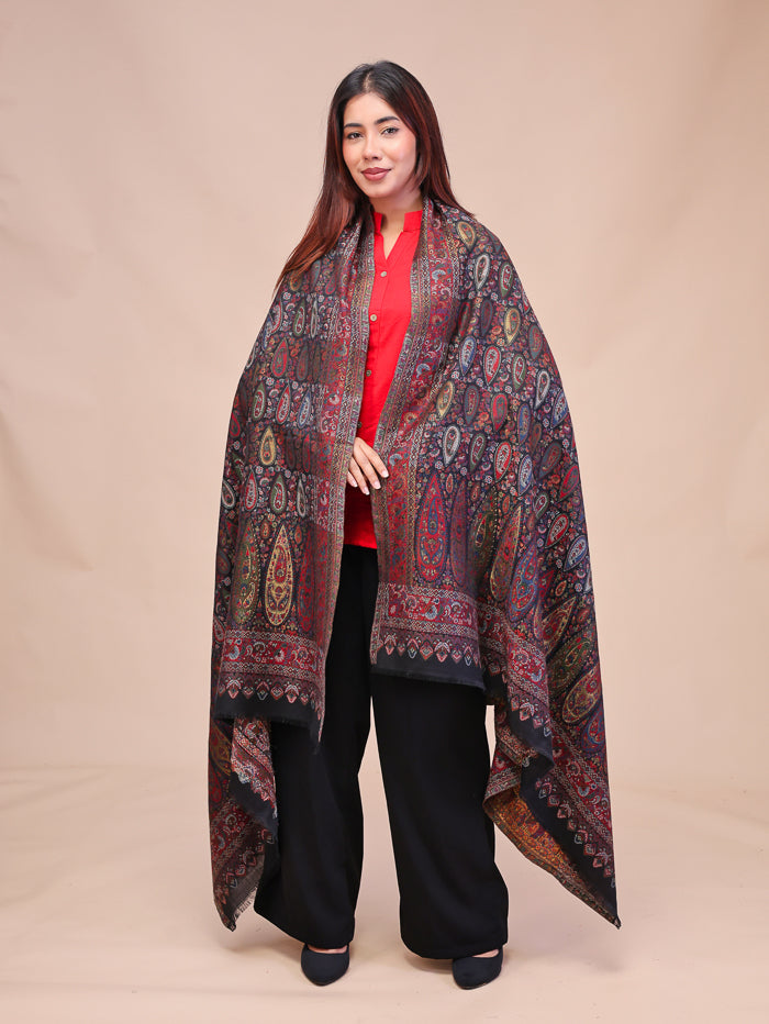 Women's Kani Wool Shawl With Zari Work