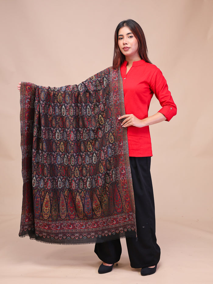 Women's Kani Wool Shawl With Zari Work