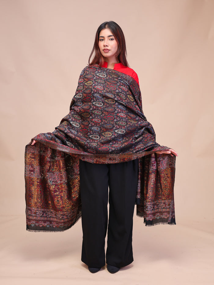 Women's Kani Wool Shawl With Zari Work