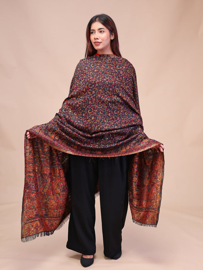 Women's Kani Wool Shawl With Zari Work