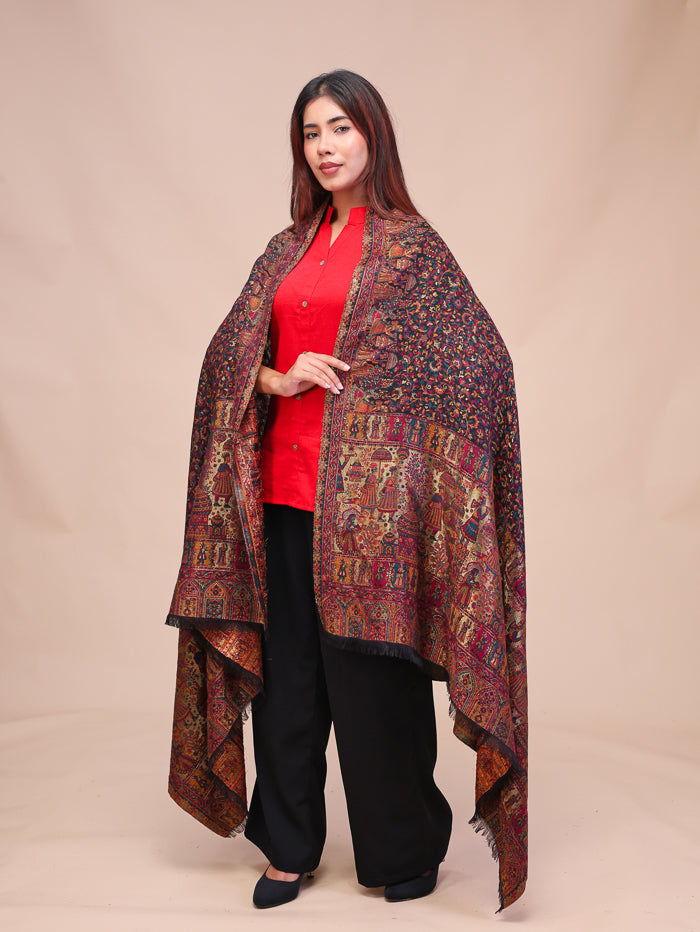 Women's Kani Wool Shawl With Zari Work