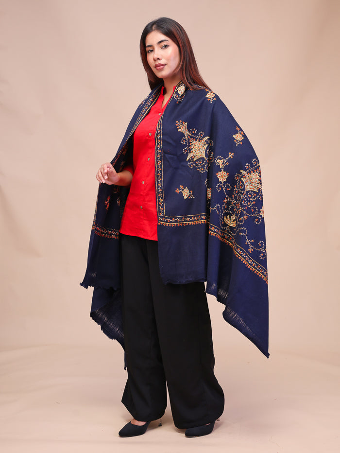 Women's Hand Embroidered Pure Wool Shawl