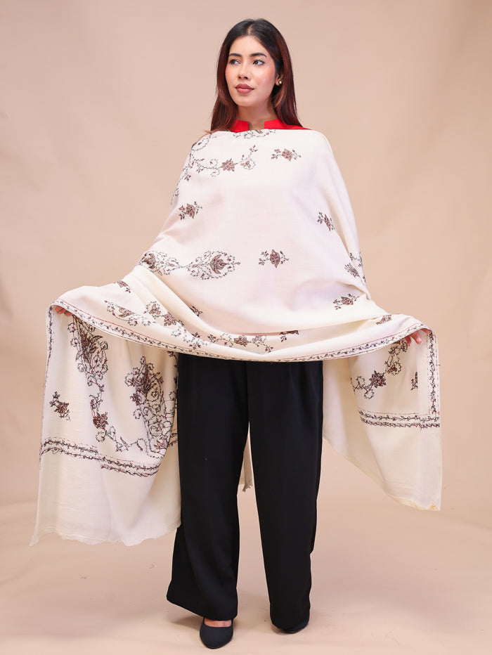 Women's Hand Embroidered Pure Wool Shawl