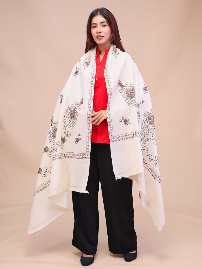 Women's Hand Embroidered Pure Wool Shawl