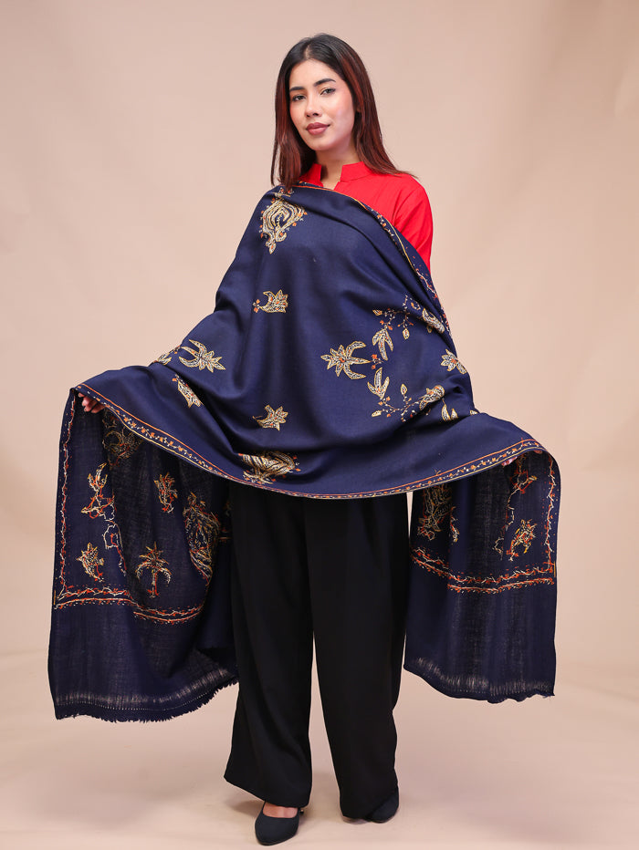 Women's Hand Embroidered Pure Wool Shawl