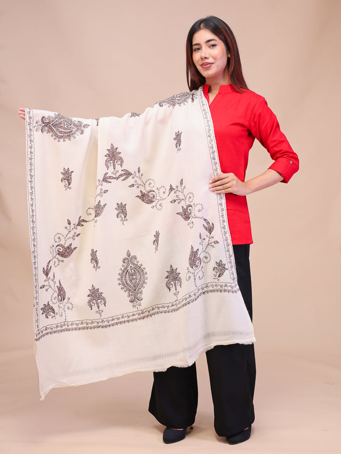 Women's Hand Embroidered Pure Wool Shawl
