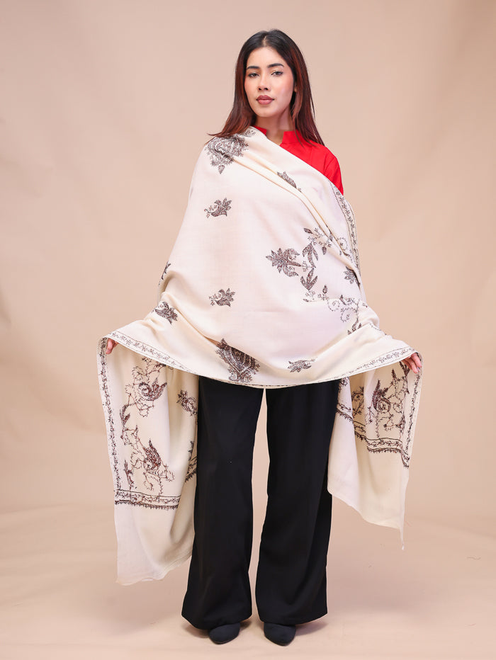 Women's Hand Embroidered Pure Wool Shawl