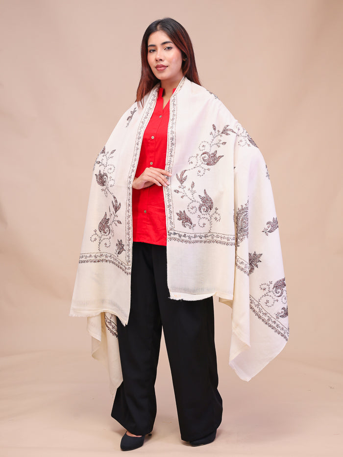 Women's Hand Embroidered Pure Wool Shawl