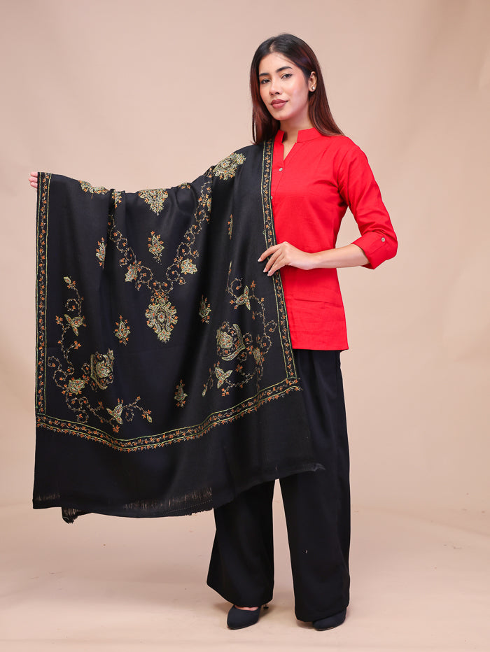 Women's Hand Embroidered Pure Wool Shawl