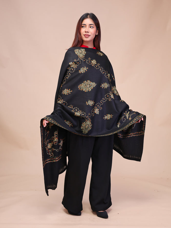 Women's Hand Embroidered Pure Wool Shawl
