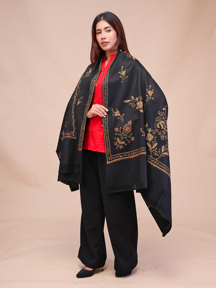 Women's Hand Embroidered Pure Wool Shawl